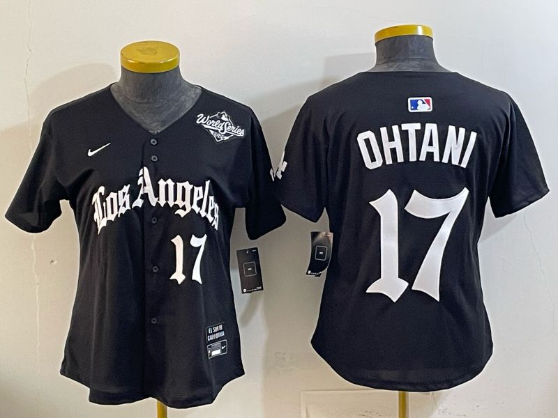 Women Los Angeles Dodgers #17 Ohtani Black 5th Jointly Name 2026 Nike MLB Jersey style 05